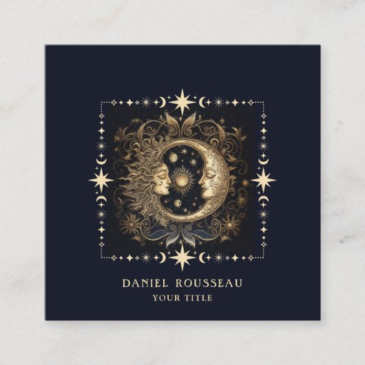 Hemelse Mystieke Maan Vierkante Visitekaartje (Voorkant)