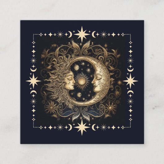 Hemelse Mystieke Maan Vierkante Visitekaartje (Voorkant)