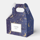 Hemelse mystieke sterren en manen bruiloft bedankdoosjes (Achterkant)