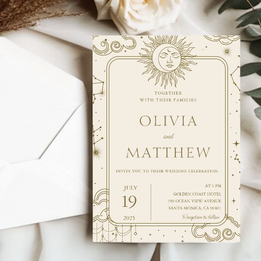 Hemelse Mystieke Sterrennacht Moon Wedding Kaart