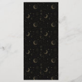 Hemelse Mystieke Zwart-Gouden Trouwdiner Menu (Achterkant)