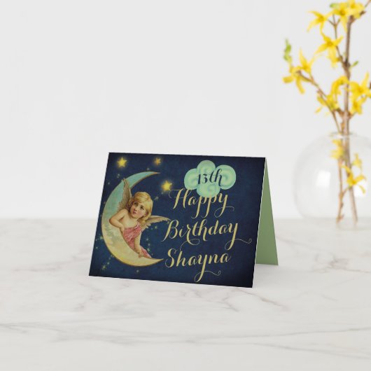 Hemelse naam en leeftijd aangepaste Kaart (Gele Bloem)