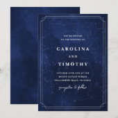 Hemelse Nacht Hemel Aquarel Huwelijksuitnodiging Kaart (Voorkant / Achterkant)