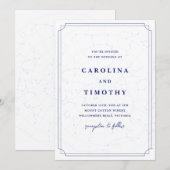 Hemelse Nacht Hemel Aquarel Huwelijksuitnodiging Kaart (Voorkant / Achterkant)