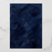 Hemelse Nacht Hemel Avond Huwelijk Blauw & Zilver Folie Uitnodiging (Achterkant)