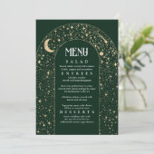 Hemelse Nacht Sky Stars Boog Wedding Menu Kaart (Staand voorkant)