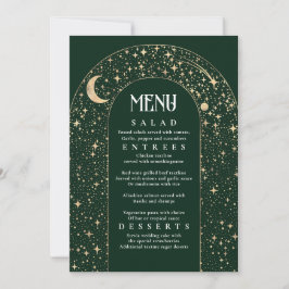 Hemelse Nacht Sky Stars Boog Wedding Menu Kaart