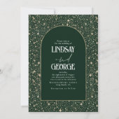 Hemelse Nacht Sterren Emerald Green Wedding Foto Kaart (Achterkant)