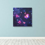 Hemelse Nacht Vlinder Tuin Canvas Afdruk (Insitu (Houten vloer))
