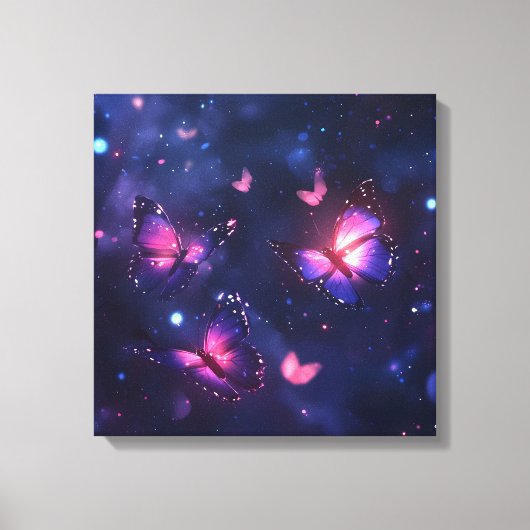 Hemelse Nacht Vlinder Tuin Canvas Afdruk (Voorkant)