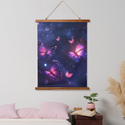 Hemelse Nacht Vlinder Tuin Hangend Wandkleed (Slaapkamer)