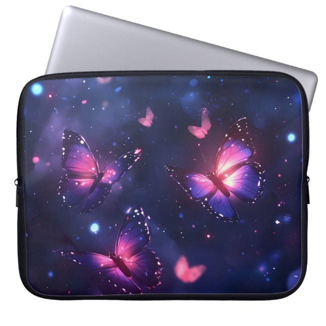 Hemelse Nacht Vlinder Tuin Laptop Sleeve (Voorkant)