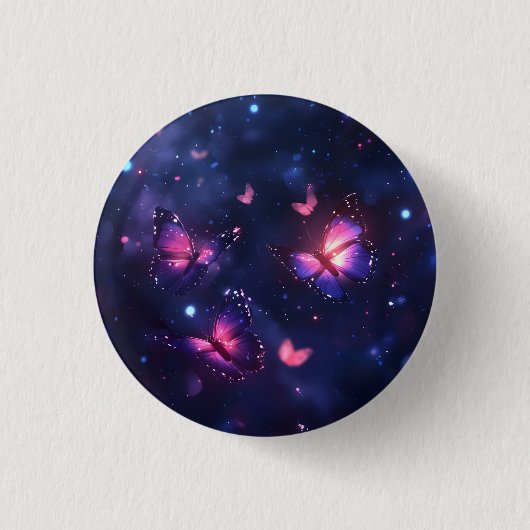 Hemelse Nacht Vlinder Tuin Ronde Button 3,2 Cm (Voorkant)