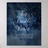 Hemelse Nachtelijke Hemel | Gouden Kaars Brandt Bo Poster (Voorkant)