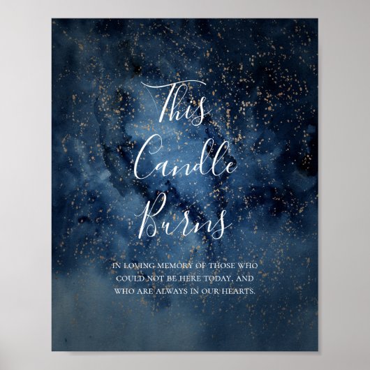 Hemelse Nachtelijke Hemel | Gouden Kaars Brandt Bo Poster (Voorkant)