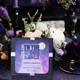 Hemelse nachtelijke hemel Volle maan bruidsdouche Vierkante Sticker