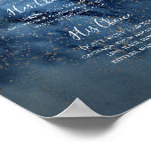 Hemelse Nachthemel | Goud handtekeningdranken bord Poster (Hoek)