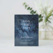 Hemelse Nachthemel Zilveren Save The Date Ansichtk Uitnodiging Briefkaart (Staand voorkant)
