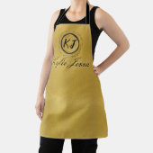 Hemelse namaak gouden monogram aangepaste naam schort (Insitu)