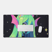 Hemelse Neon Zeemeermin - Kawaii Kosmische Siren V Bureaumat (Keyboard & Muis)