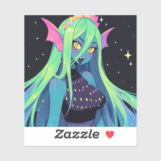 Hemelse Neon Zeemeermin - Kawaii Kosmische Siren V Sticker (Vel)