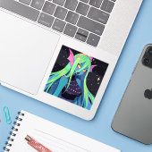 Hemelse Neon Zeemeermin - Kawaii Kosmische Siren V Sticker (Laptop met iPhone)