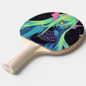 Hemelse Neon Zeemeermin - Kawaii Kosmische Siren V Tafeltennisbatje (Voorkant Gekanteld)
