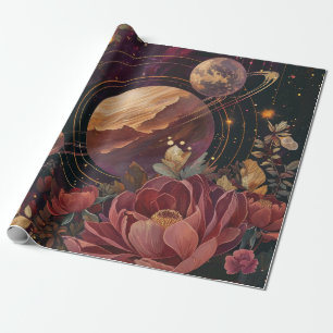 Hemelse Nevel Kristal Planeet Paars Cadeaupapier