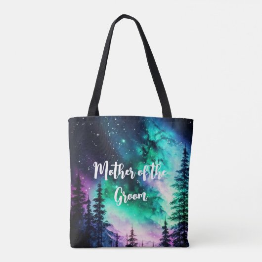 Hemelse Noorderlicht Bruiloft Tote Bag (Achterkant)