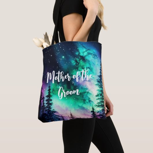 Hemelse Noorderlicht Bruiloft Tote Bag (Dichtbij)