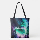 Hemelse Noorderlicht Bruiloft Tote Bag (Achterkant)