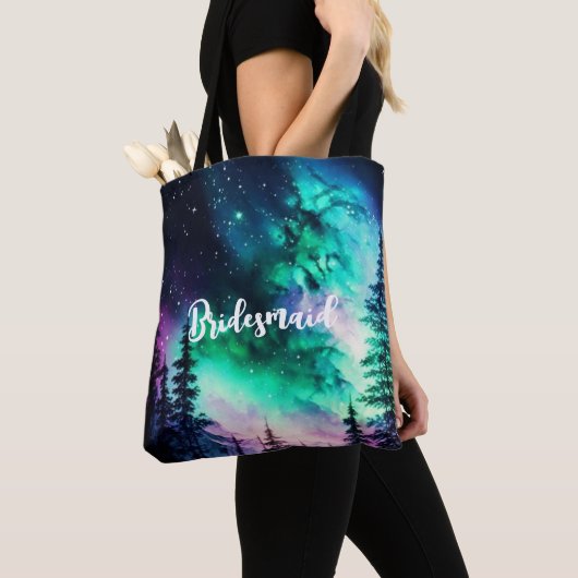 Hemelse Noorderlicht Bruiloft Tote Bag (Dichtbij)