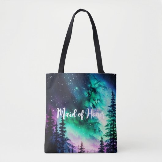 Hemelse Noorderlicht Bruiloft Tote Bag (Voorkant)