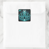 Hemelse Octopus – Kosmische Intelligentie Wilde Di Vierkante Sticker (Tas)