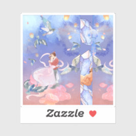 Hemelse Omhelzing: De Legende van de Geliefden Sticker