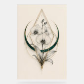 Hemelse Orchidee Geometrisch Goud Premium Acryl Bord (Voorkant)