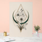 Hemelse Orchidee Geometrisch Goud Premium Acryl Bord (Huwelijk)