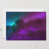 Hemelse Paarse Blauwgroen Gouden Zon Maansterren Save The Date (Achterkant)