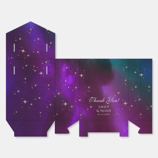 Hemelse Paarse Blauwgroen Zon Maan Astronomie brui Bedankdoosjes (Ongevouwen)