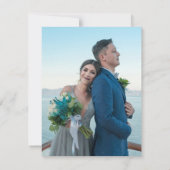Hemelse Paarse Blauwgroen Zon Maan Sterren Wedding Save The Date (Achterkant)