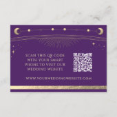 Hemelse Paarse Gouden Trouwwebsite RSVP QR Code Informatiekaartje (Achterkant)