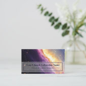 Hemelse Paarse Kerk Pastor Visitekaartjes (Staand voorkant)