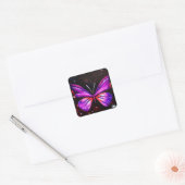 Hemelse Paarse vlinder zwarte achtergrond Vierkante Sticker (Envelop)