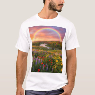Hemelse Pad: Dubbele Regenboog & Wilde Bloemendrom T-shirt