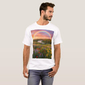 Hemelse Pad: Dubbele Regenboog & Wilde Bloemendrom T-shirt (Voorkant volledig)