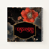 Hemelse papavers gepersonaliseerd notitieboek (Achterkant)