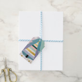Hemelse Pastel Kerstboom Cadeaulabel (Met Touw)