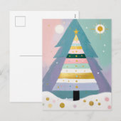 Hemelse Pastel Kerstboom Feestdagenkaart (Voorkant / Achterkant)