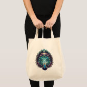 Hemelse Pauw Dubbelzijdige Canvas tas (Voorkant (product))