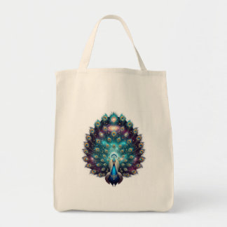 Hemelse Pauw Dubbelzijdige Canvas tas